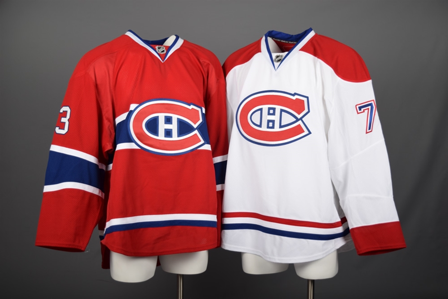 David Makowskis 2014-15 Montreal Canadiens Game-Issued Home and Away Jerseys with Team LOAs