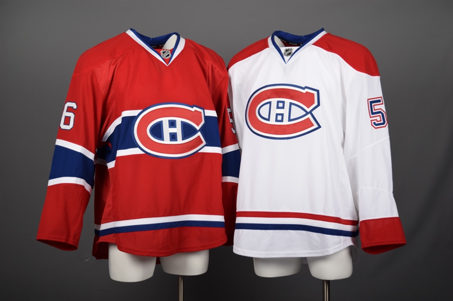 Tim Bozons 2014-15 Montreal Canadiens Game-Issued Home and Away Jerseys with Team LOAs