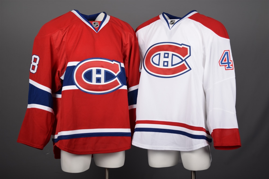 Daniel Audettes 2014-15 Montreal Canadiens Game-Issued Home and Away Jerseys with Team LOAs