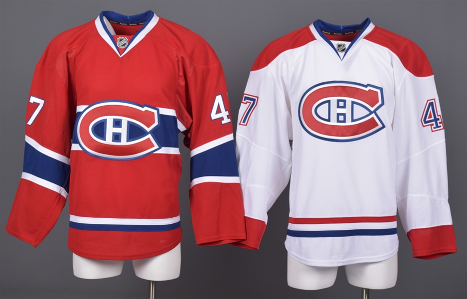 Jeremy Gregoires 2014-15 Montreal Canadiens Game-Issued Home and Away Jerseys with Team LOAs 