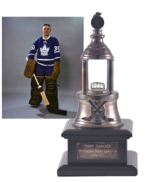 Terry Sawchuk 1964-65 Toronto Maple Leafs Georges Vezina Commemorative Trophy (13 1/4")