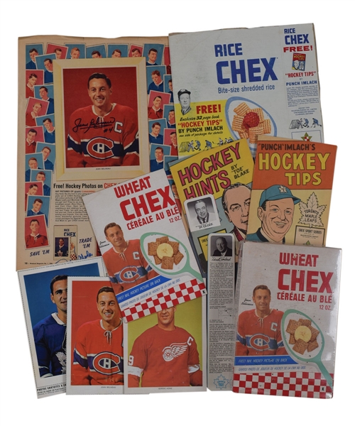 1962-65 Chex Cereal Hockey Photo Collection with Series #2 Cereal Box, Photos, Booklets and More!