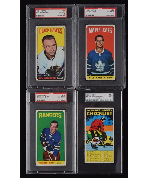 1964-65 Topps Hockey Graded Card Collection of 4 Including Card #54-1st Series Checklist