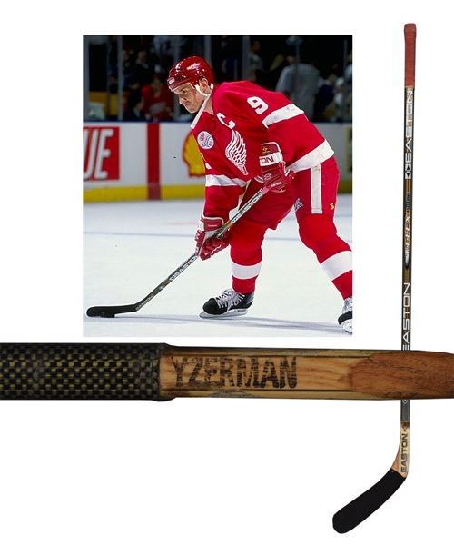 Steve Yzermans Late-1990s Detroit Red Wings Easton T-Flex Game-Used Stick
