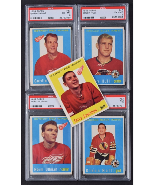 1959-60 Topps Hockey Complete 66-Card Set with PSA-Graded Stars