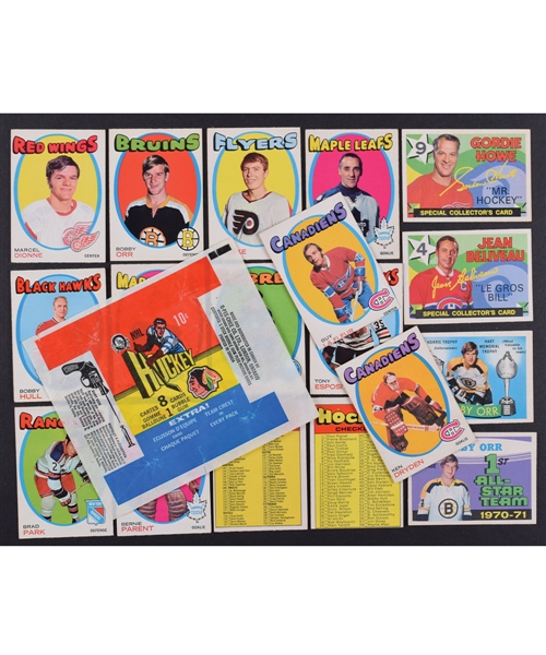 1971-72 O-Pee-Chee Hockey Complete 264-Card Set Plus Series #1 and Series #2 Wrappers