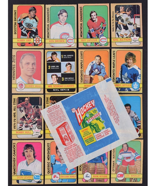 1972-73 O-Pee-Chee Hockey Complete 341-Card Set Including Variations Plus Series #1 and Series #2 Wrappers