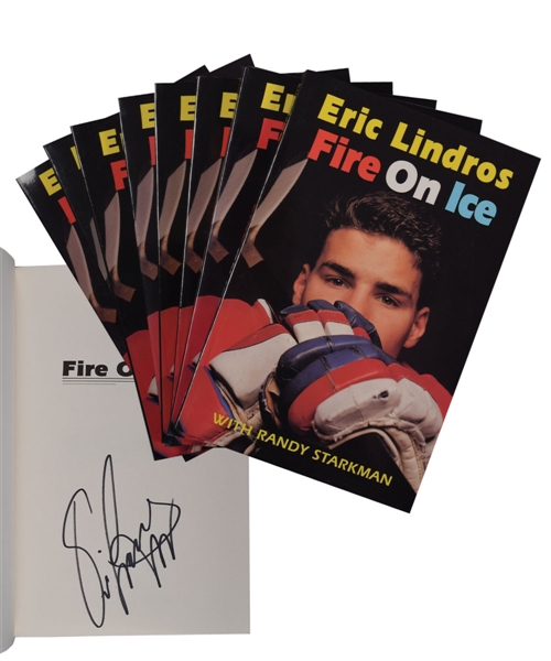 Eric Lindros Signed 1991 "Fire on Ice" Softcover Book Collection of 105 with his Signed LOA