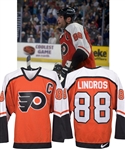 Eric Lindros 1997-98 Philadelphia Flyers Game-Worn Captains Jersey with His Signed LOA - Photo-Matched!
