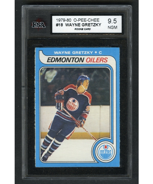 1979-80 O-Pee-Chee Hockey #18 HOFer Wayne Gretzky RC Card - Graded KSA 9.5