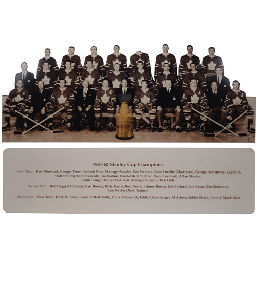 Toronto Maple Leafs 1961-62 Stanley Cup Champions Team Photo Display from Maple Leaf Gardens with LOA