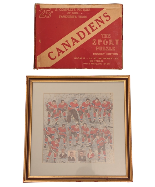 1932-33 Montreal Canadiens Framed Jigsaw Puzzle with Original Box
