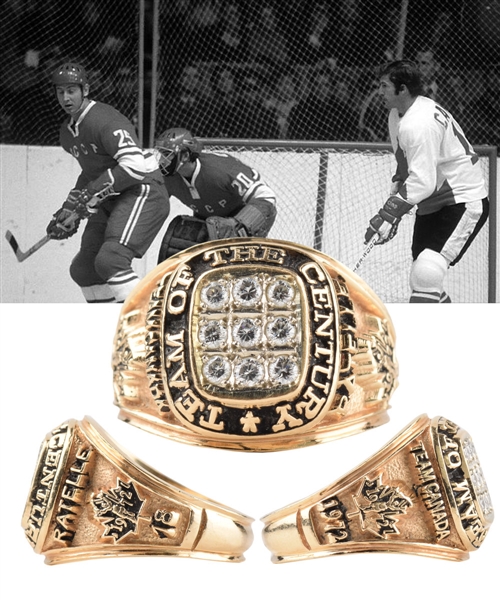 Jean Ratelles Team Canada 1972 "Team of the Century" 14K Gold and Diamond Ring with His Signed LOA