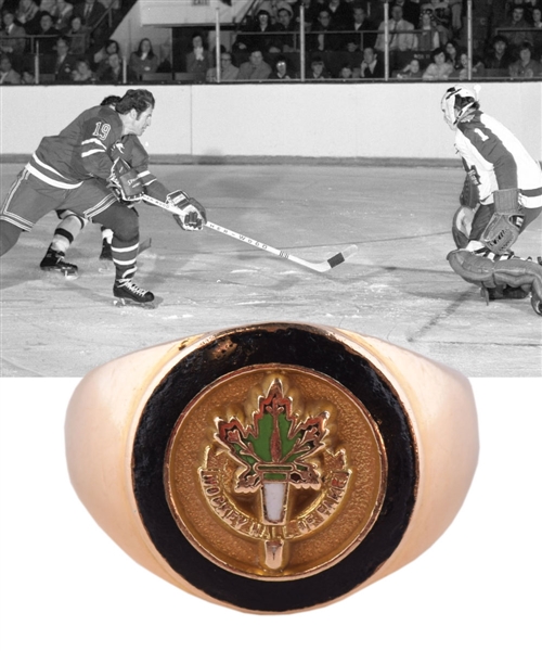 Jean Ratelles 1985 Hockey Hall of Fame Induction 14K Gold Ring Made for His Wife with His Signed LOA