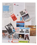 Jean Ratelles 1972 Canada-Russia Series Program, Hockey Tour Document and Pin Collection with His Signed LOA