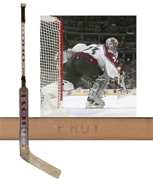 Patrick Roys Early-2000s Colorado Avalanche Signed Koho Game-Used Stick