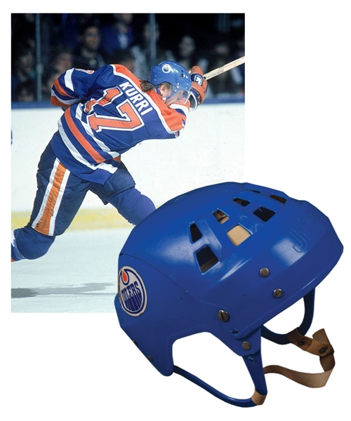 Jari Kurris Mid-to-Late-1980s Edmonton Oilers Jofa Game-Worn Helmet