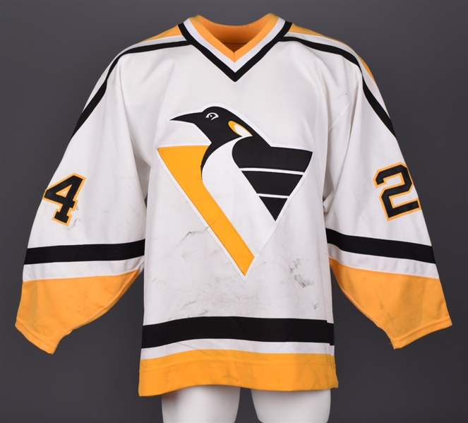 Doug Browns 1993-94 Pittsburgh Penguins Game-Worn Jersey - Nice Game Wear!