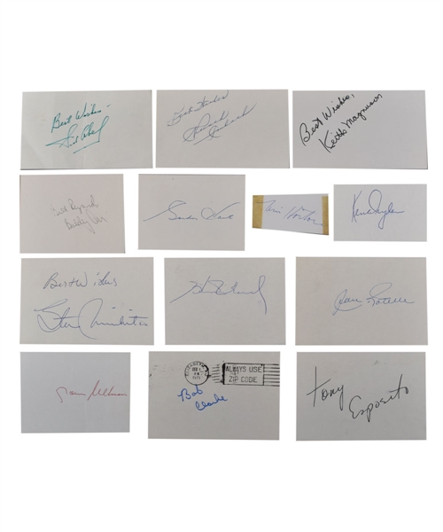 Hockey Autograph Collection of 85+ with Horton, Imlach, Howe, Orr, Abel, Dryden and Other HOFers and Players