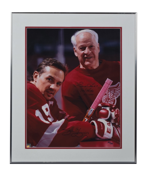 Steve Yzerman and Gordie Howe Dual-Signed Detroit Red Wings Limited-Edition Framed Photo #143/199 Plus Yzerman Signed Framed Photo with COAs