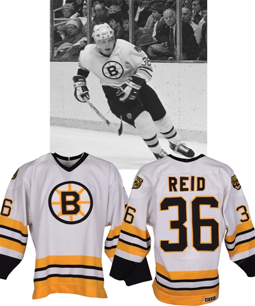 Dave Reids 1986-87 Boston Bruins Game-Worn Jersey - Video-Matched!