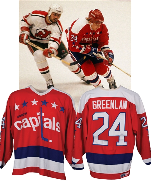 Jeff Greenlaws 1986-87 Washington Capitals Game-Worn Rookie Season Jersey