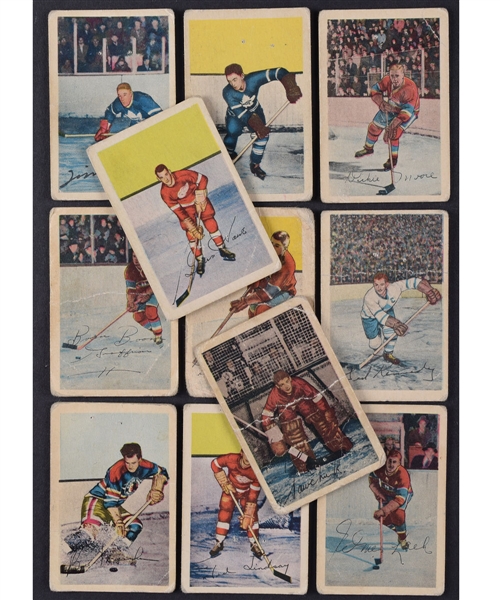 1952-53 Parkhurst Hockey Near Complete Set (96/105) with Howe and Sawchuk