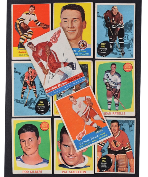 1954-62 Topps Hockey Card Collection of 96 with Howe, Hull, Bucyk RC, Ratelle RC, Gilbert RC and More