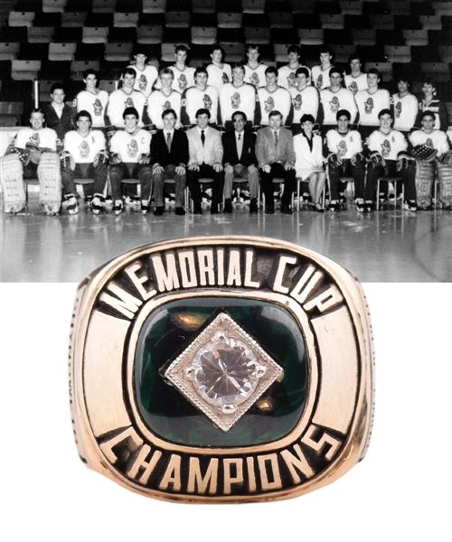 Ed Chynoweths 1985 Prince Albert Raiders Memorial Cup Championship 10K Gold Ring from Family with LOA
