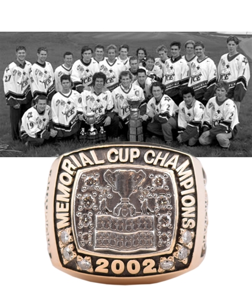 Ed Chynoweths 2002 Kootenay Ice Memorial Cup Championship 10K Gold and Diamond Ring from Family with LOA