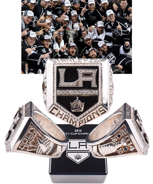 Los Angeles Kings 2013-14 Stanley Cup Championship Tiffany & Co Sterling Silver and Diamond Staff Ring in Presentation Box with LOA