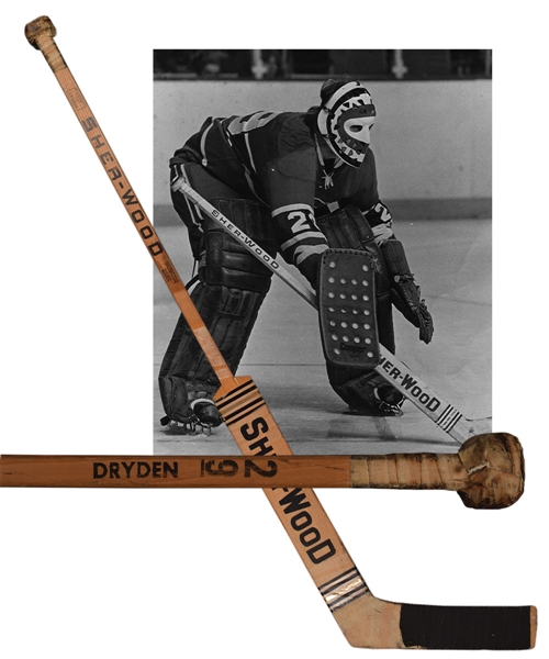 Ken Drydens 1972-73 Montreal Canadiens Sher-Wood Game-Used Stick 