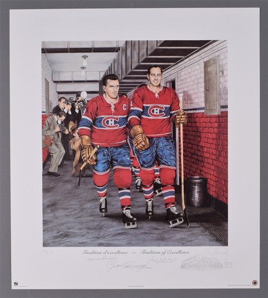 "Tradition of Excellence" Maurice Richard and Jean Beliveau Signed Print by Daniel Parry  - Original Artist Retouch 1/1 (23" x 26")