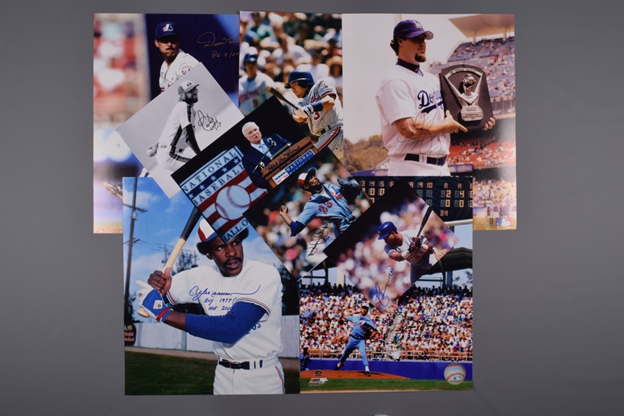 Montreal Expos Signed Photo Collection of 9 with Dennis Martinez, Andre Dawson, Bill Lee and Others for Charity
