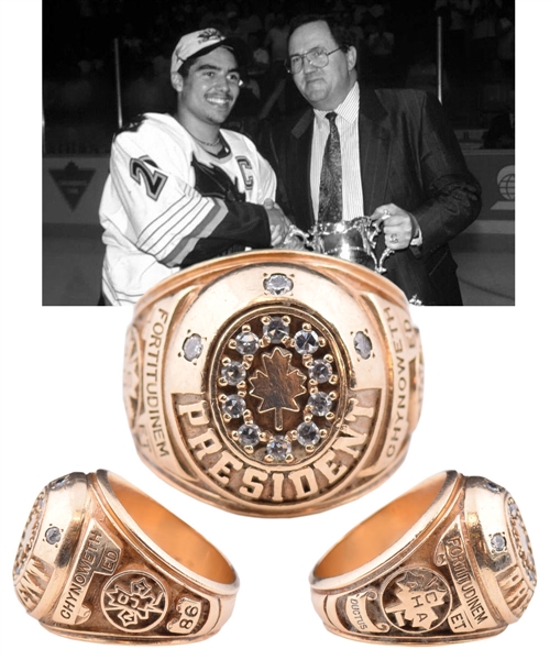 Ed Chynoweths 1986 Canadian Hockey League President 10K Gold and Diamond Ring from Family with LOA