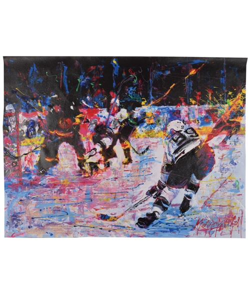 Wayne Gretzky Los Angeles Kings "Record-Breaking 802nd Career NHL Goal" Original Painting on Canvas by Renowned Artist Murray Henderson (24” x 31 ½”)