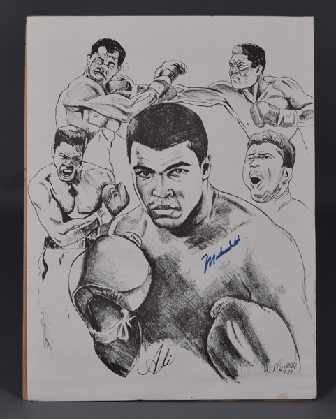 Muhammad Ali Signed Boxing Print with JSA LOA (18” x 24”) 