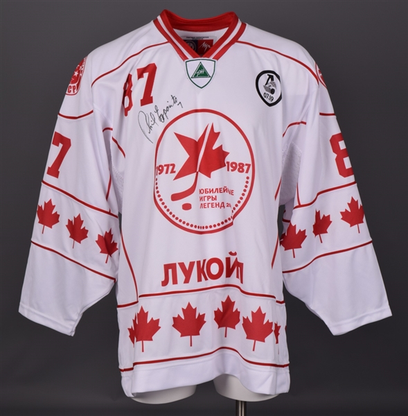 Mike Keenans 1972 Canada-Russia Series 40th Anniversary Game Jersey Signed by Keenan and Esposito with JSA LOA