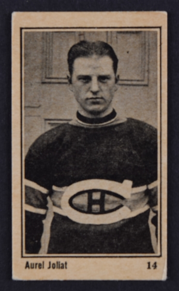 1924-25 Maple Crispette V130 Hockey Card #14 HOFer Aurele Joliat 
