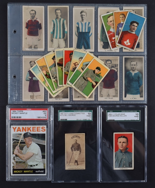 1887-1964 Baseball and Other Sports Card Collection of 41 with 1887 Old Judge, 1909 T206, 1910 Obak T212 (8) and More!