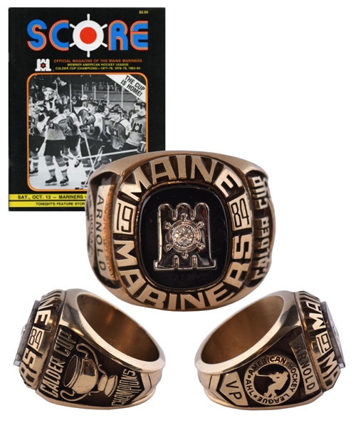 1983-84 AHL Maine Mariners Calder Cup Championship Salesmans Sample Ring