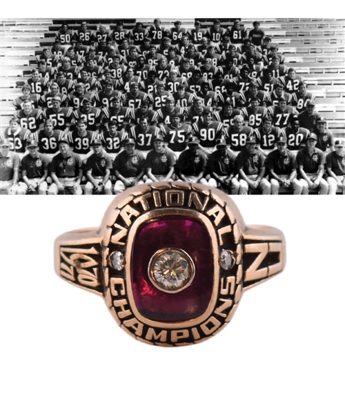 1970-71 NCAA Nebraska Cornhuskers Nationals Champions 10K Gold and Diamond Ring with LOA