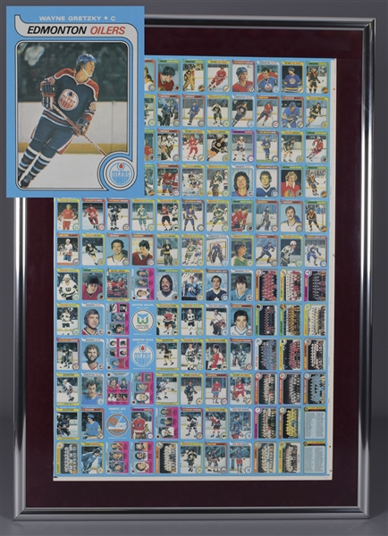 1979-80 O-Pee-Chee Hockey 132-Card Uncut Sheet with Wayne Gretzky Rookie Card