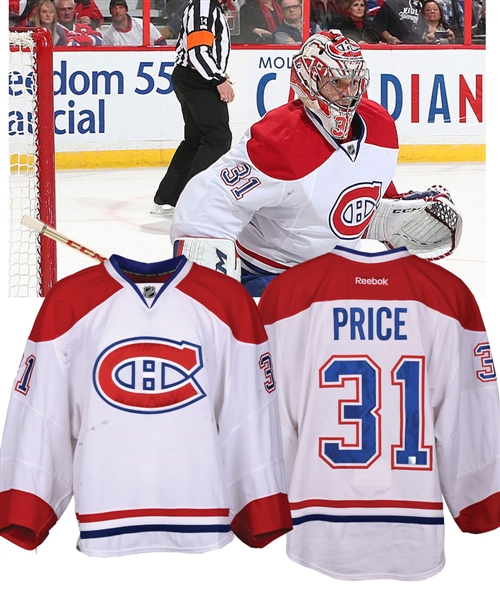 Carey Prices 2013-14 Montreal Canadiens Game-Worn Jersey with Team LOA - Photo-Matched!