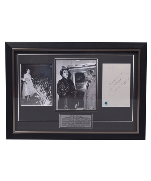 World-Renowned Opera Singer Maria Callas Signed 1959 Hotel Stationary Framed Display (19” x 27”) with JSA LOA