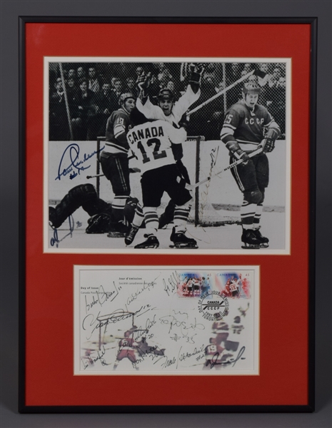 1972 Canada-Russia Series Team Canada Framed Display with Multi-Signed First Day Cover (12" x 16") 