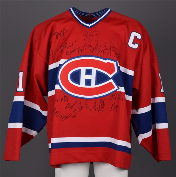 Montreal Canadiens 2000-01 Team-Signed Saku Koivu Captains Jersey