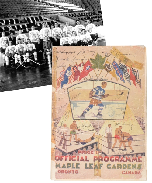 Scarce November 12th 1931 Maple Leaf Gardens Inaugural Game Program - Team-Signed by 1931-32 Maple Leafs!