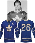 Allan Stanleys 1960-61 Toronto Maple Leafs Game-Worn Alternate Captains Wool Jersey - Photo-Matched!