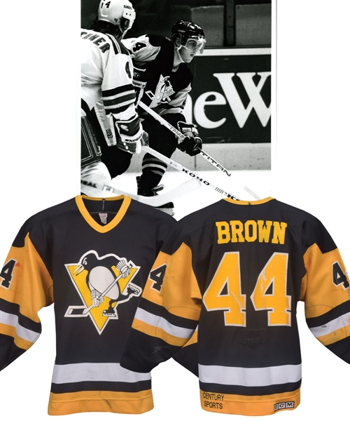 Rob Browns 1988-89 Pittsburgh Penguins Game-Worn Jersey